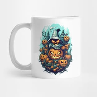 scary witch with pumpkins Mug